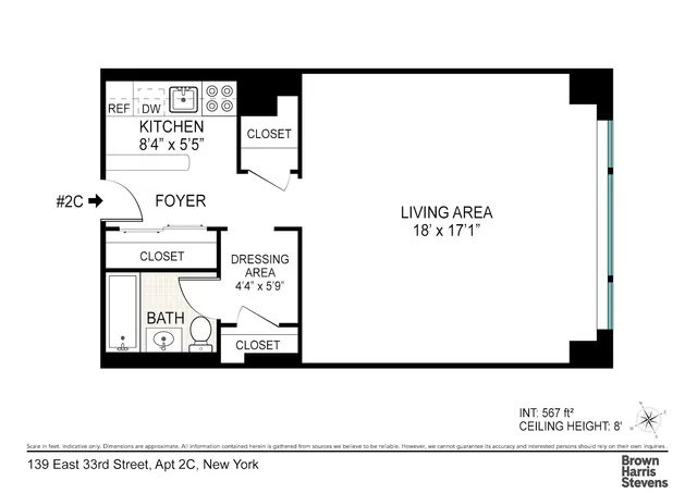 $454,000 | 139 East 33rd Street, Unit 2C | Kips Bay