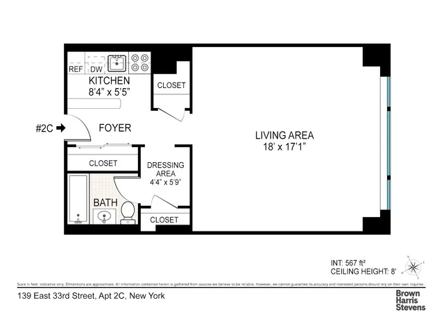 $454,000 | 139 East 33rd Street, Unit 2C | Kips Bay