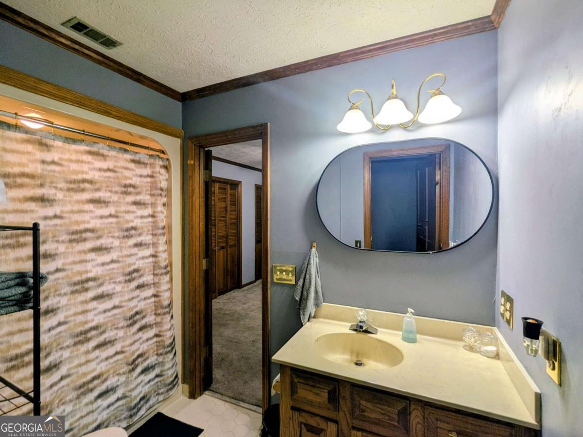 2005 Adams Street Vidalia, GA 30474 - Photo 26 of 50 a bathroom with a sink a mirror and a shower