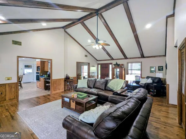 a living room with furniture