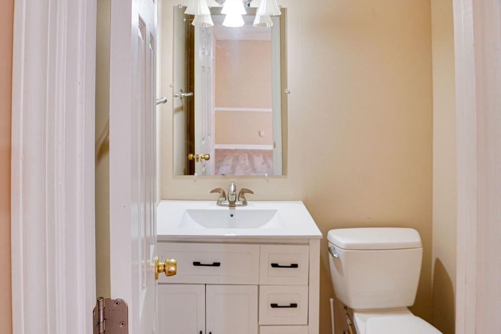 220 Winding Stream Trail Hampton, GA 30228 - Photo 19 of 35 a bathroom with a sink a toilet and a mirror