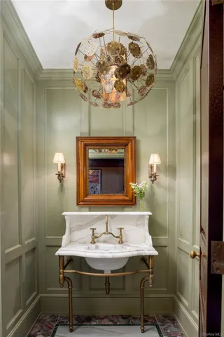 a bathroom with a sink and a shower
