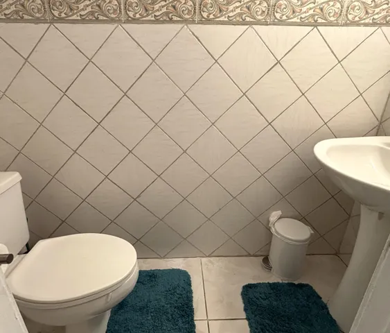 a bathroom with a toilet and a sink
