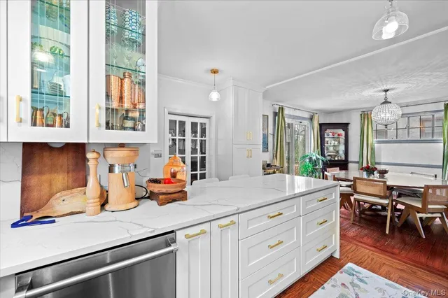 a kitchen with lots of counter top space