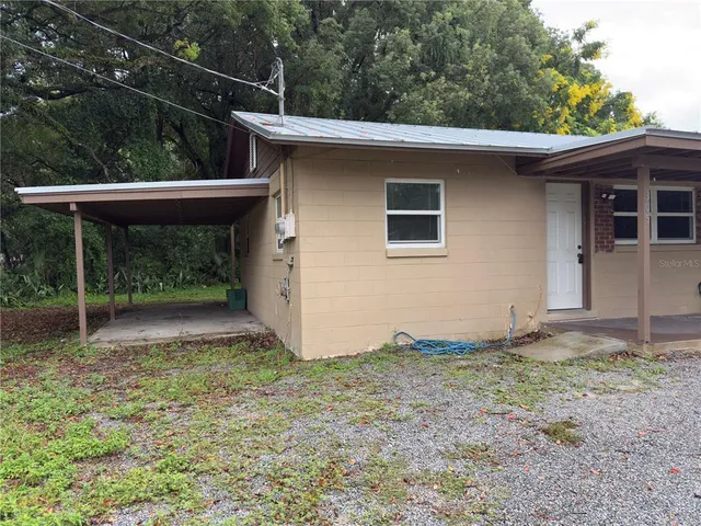 a backyard of a house