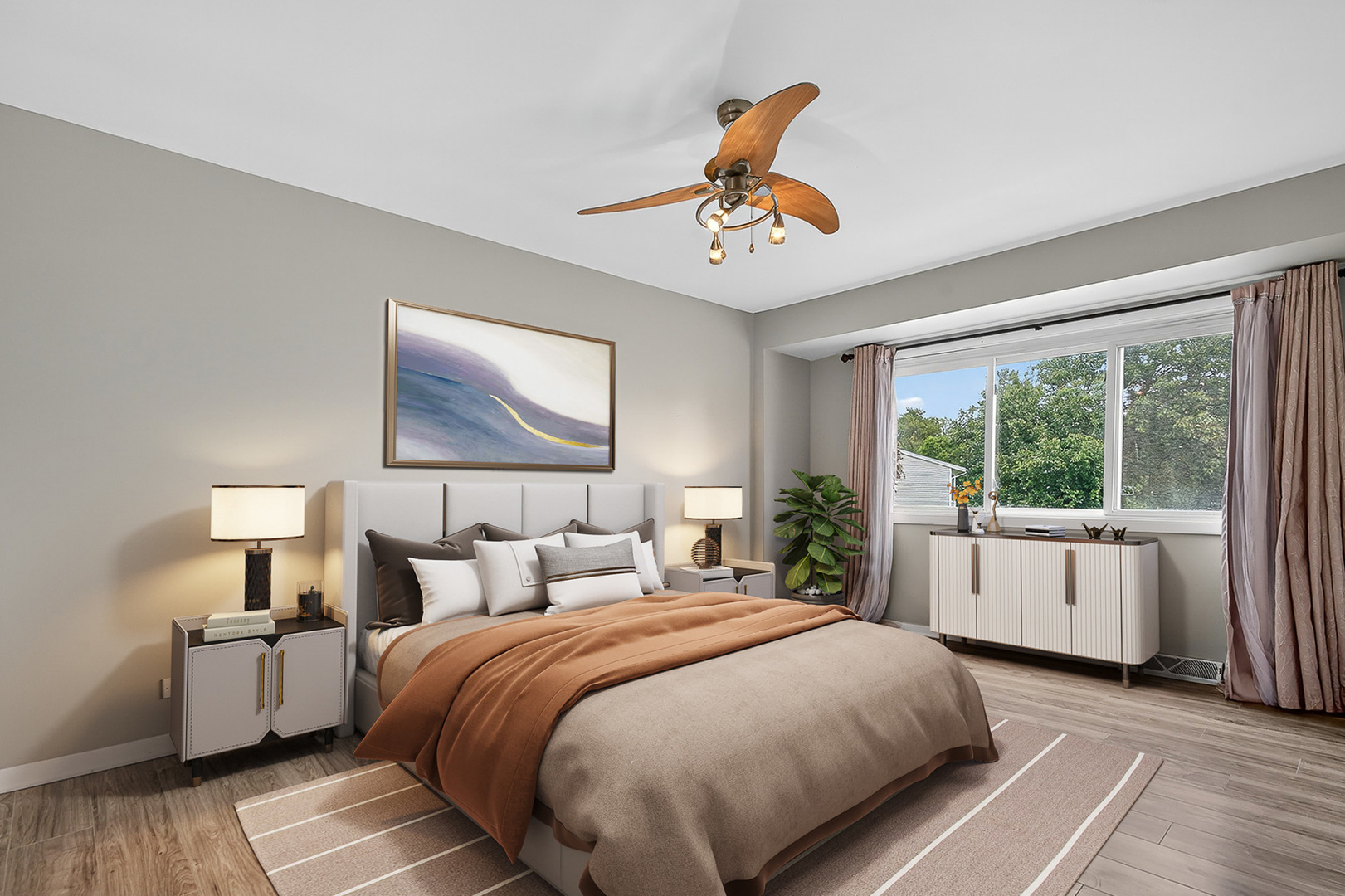 535 Jordan Way Bolingbrook, IL 60440 - Photo 18 of 35 a bedroom with a large bed and a large window