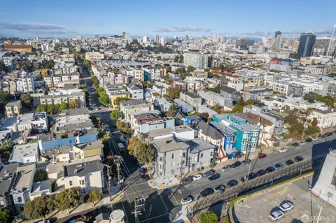 an aerial view of a city