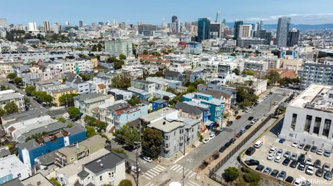 an aerial view of city