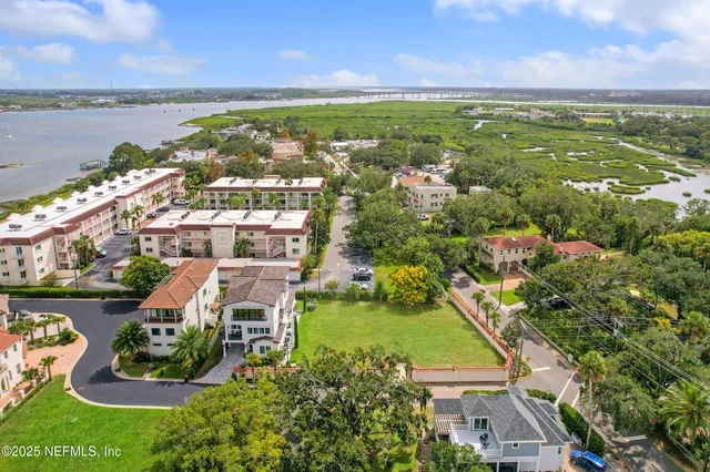 a view of a city with a lake view