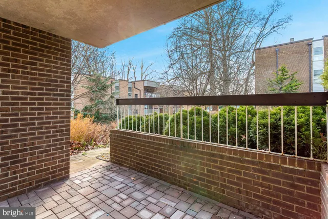 a swimming pool with barbeque oven bench and trees