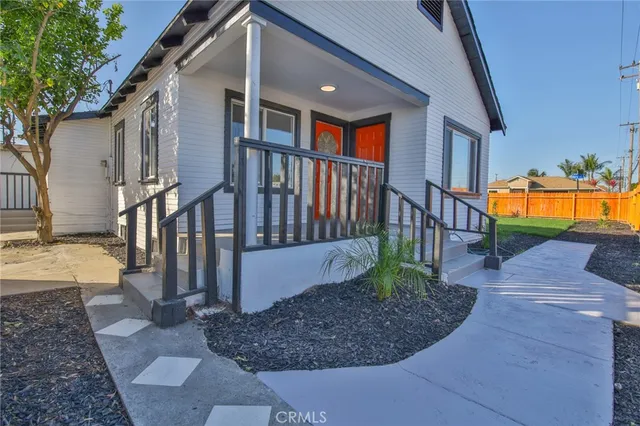 a view of a house with a patio