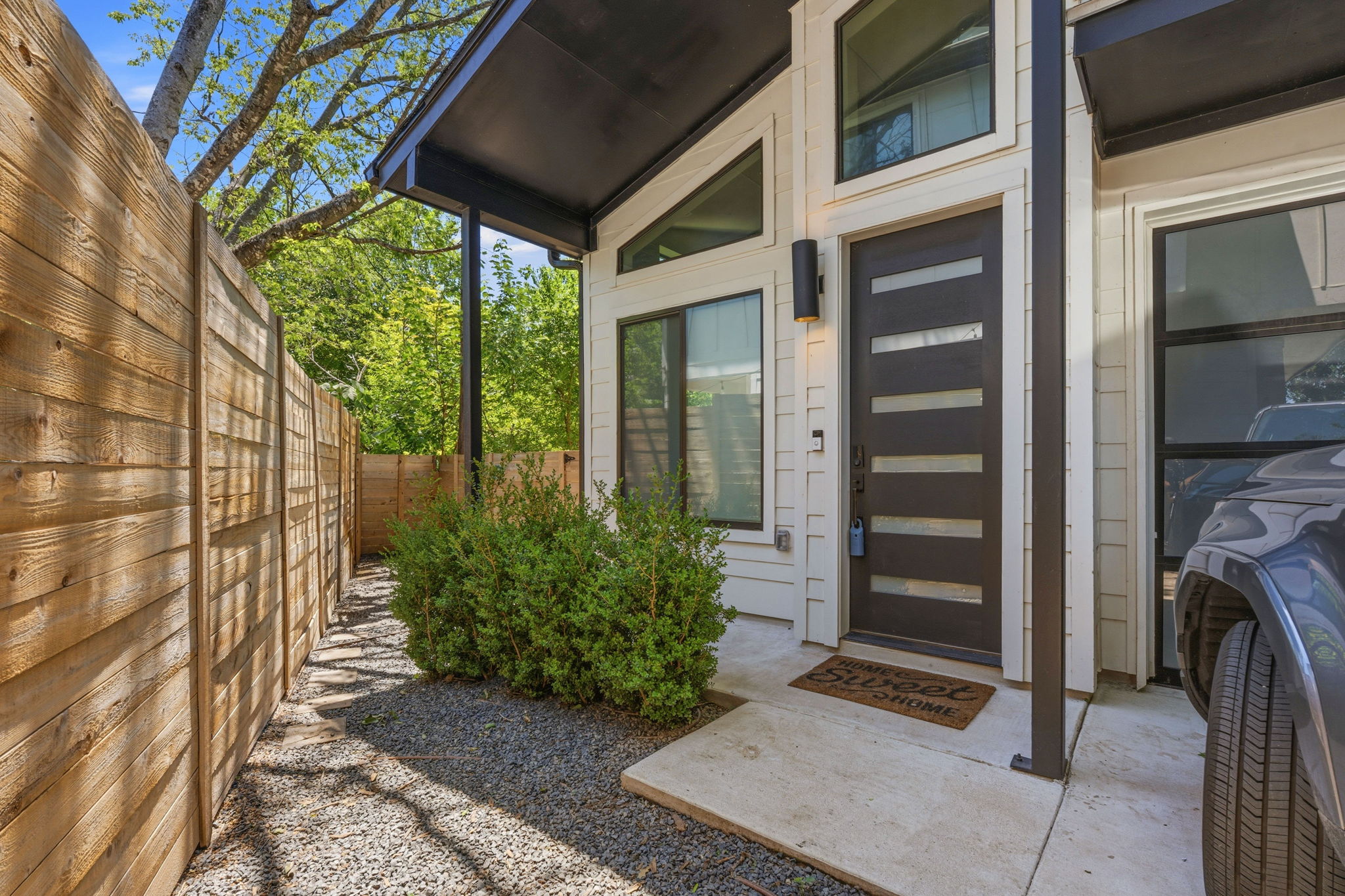 Front of home + 1 car garage
