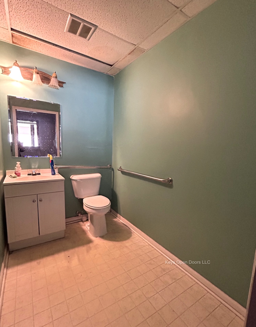 509 Fifth Street Aurora, IL 60505 - Photo 8 of 14 a bathroom with a sink a toilet and mirror