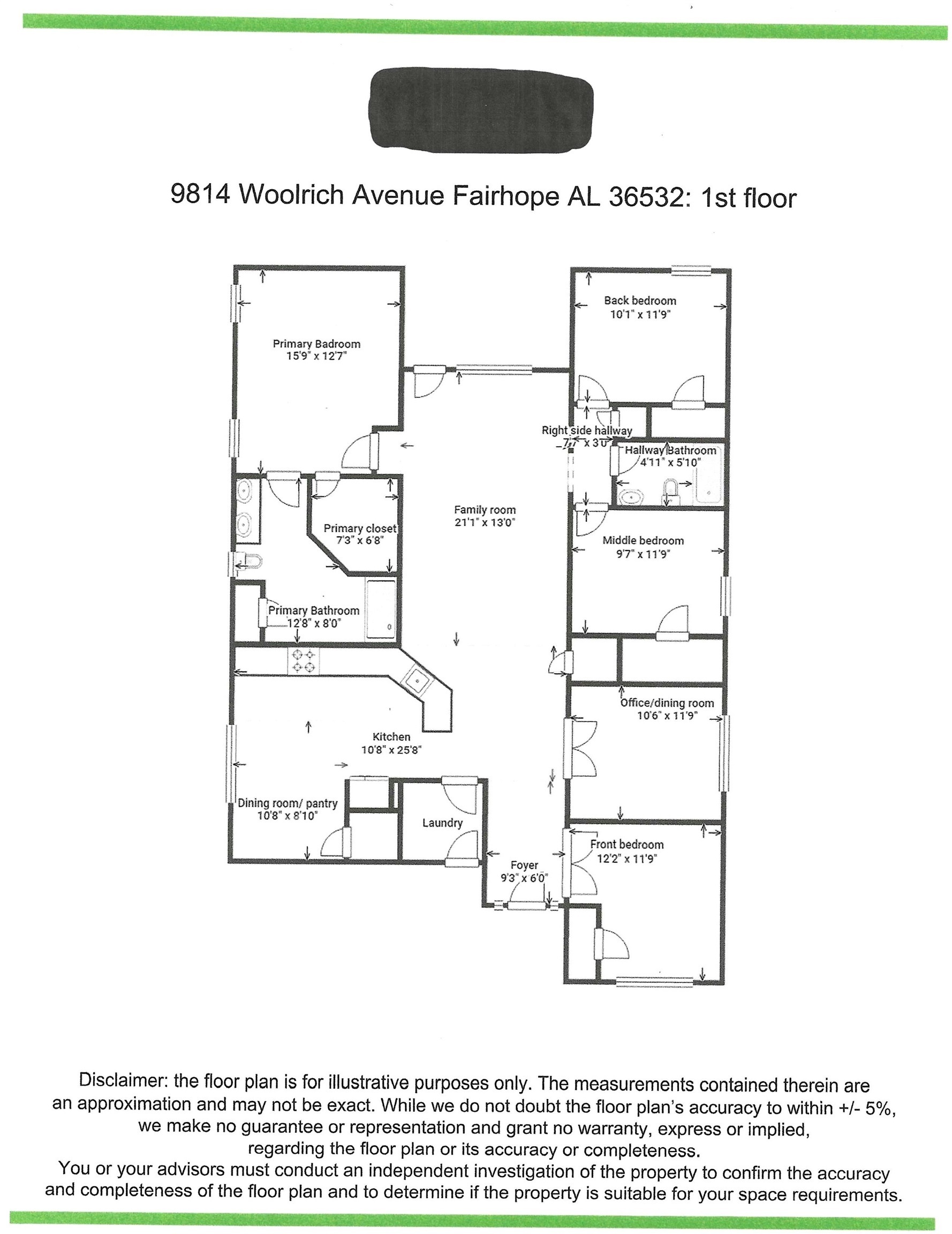9814 Woolrich Avenue Fairhope, AL 36532 - Photo 29 of 29 Floor plan