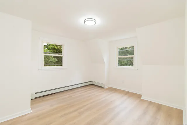 an empty room with a window