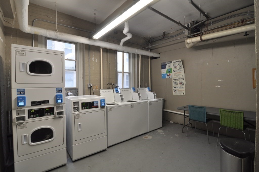 131 Park Drive, Unit 11 Boston, MA 02215 - Photo 14 of 15 a utility room with dryer washer and a view of living room