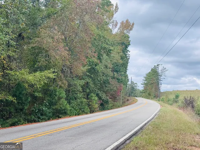a view of a yard with a street