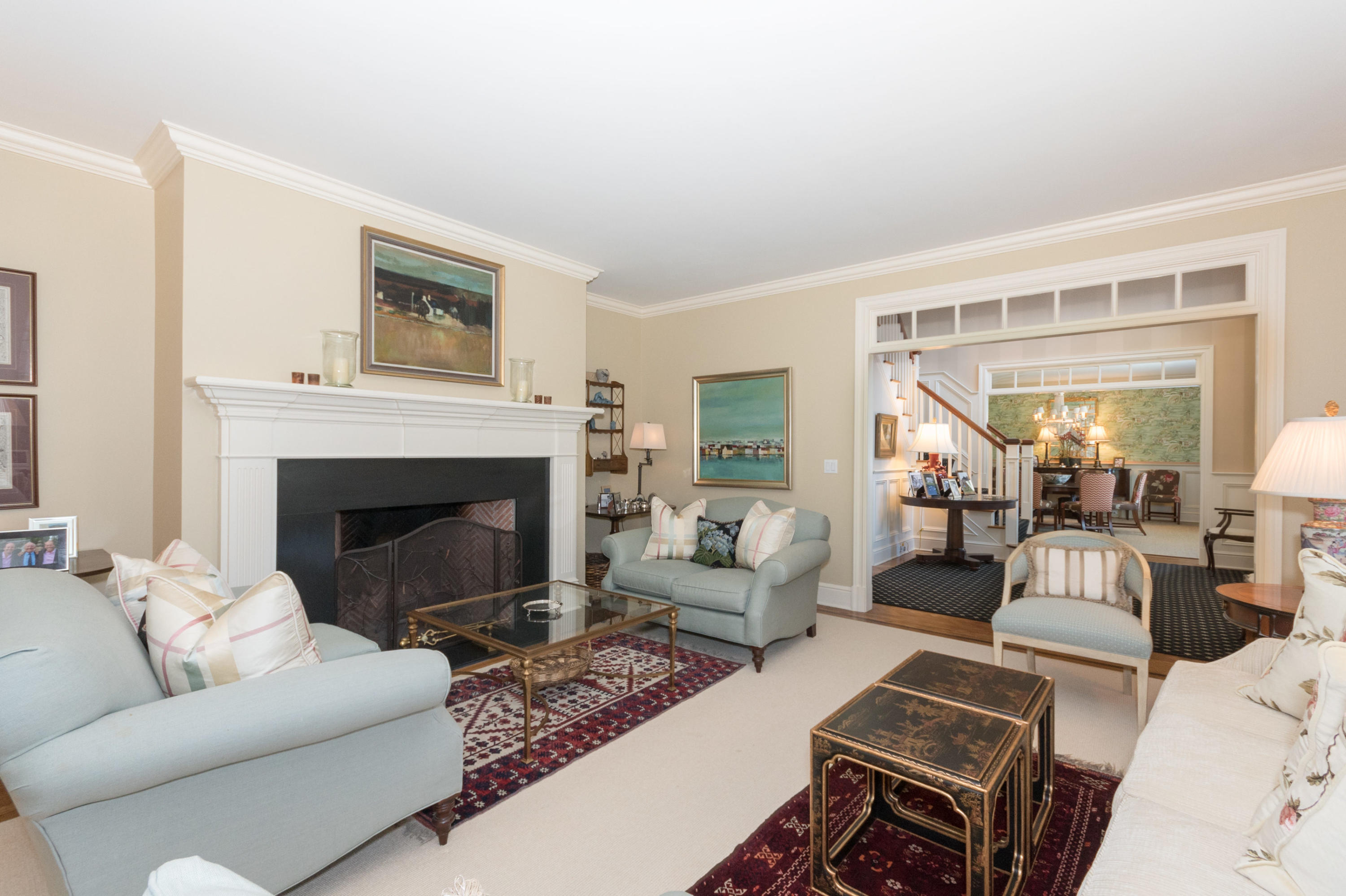 15 Seagate Road Darien, CT 06820 - Photo 11 of 48 a living room with furniture and a fireplace