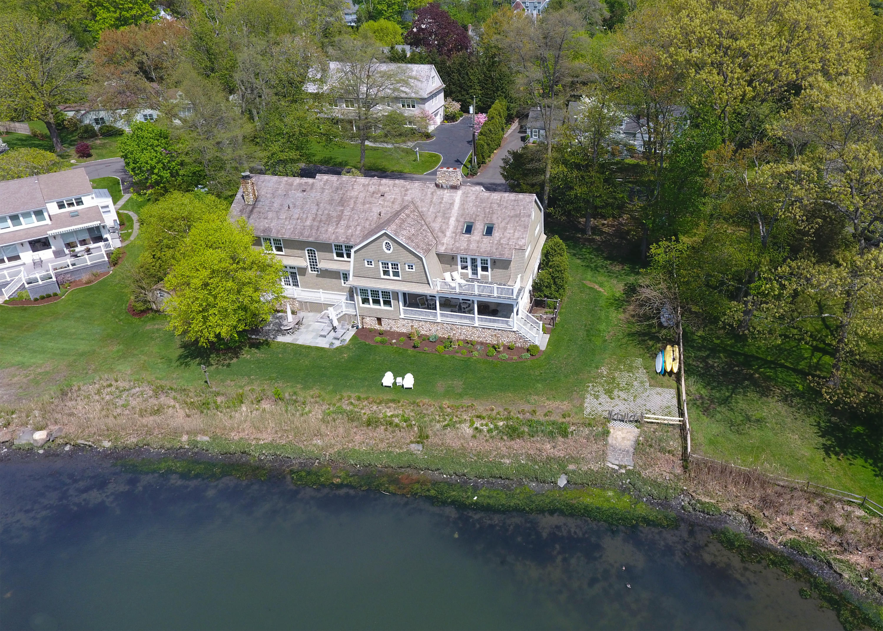 15 Seagate Road Darien, CT 06820 - Photo 37 of 48 an aerial view of a house with a yard