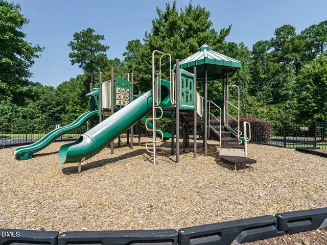 a view of a park with slide