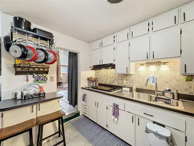 a kitchen with lots of counter top space