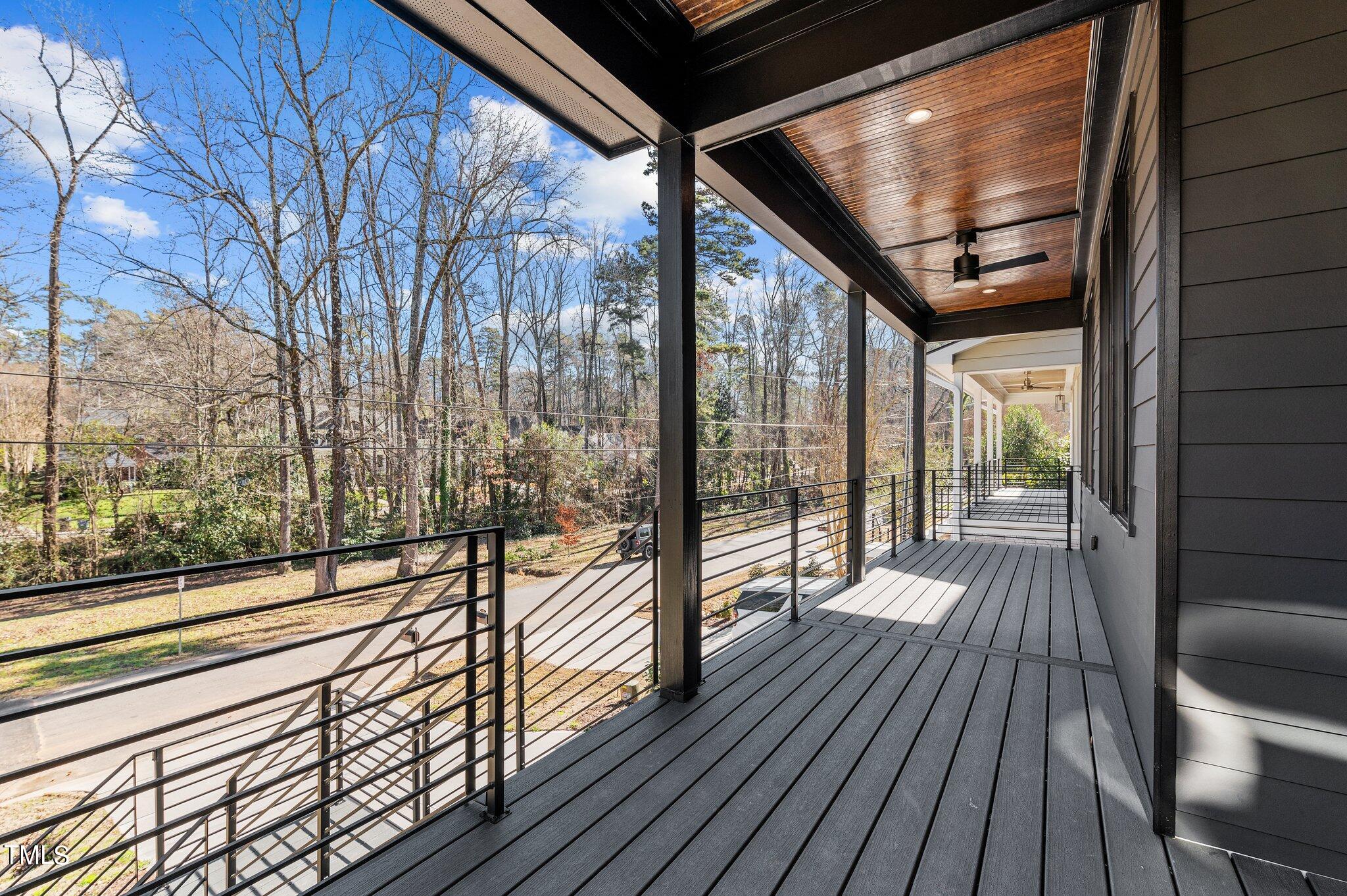1437 Nottingham Road Raleigh, NC 27607 - Photo 55 of 61 a view of balcony with wooden floor