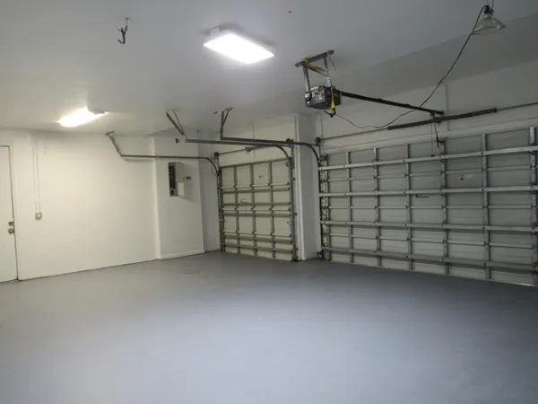 a view of a garage