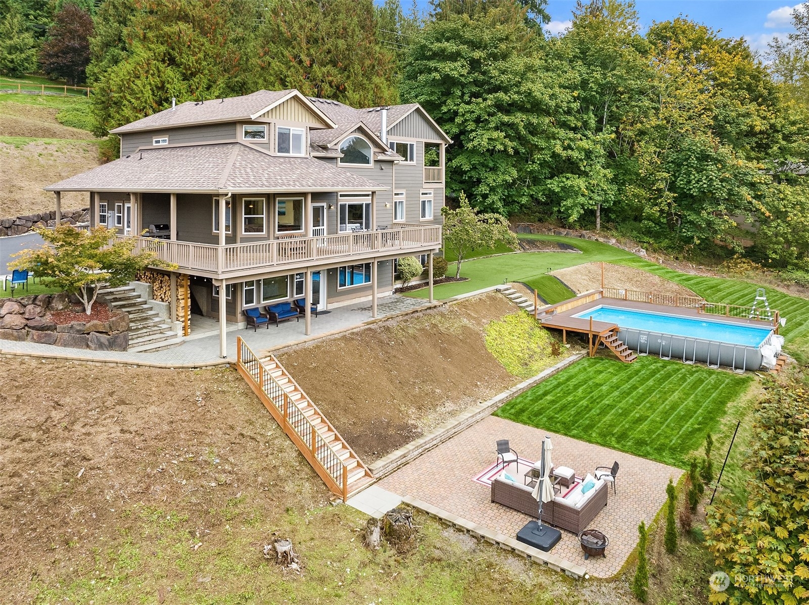 32255 Northeast 88th Street Carnation, WA 98014 - Photo 34 of 40 an aerial view of a house with a yard