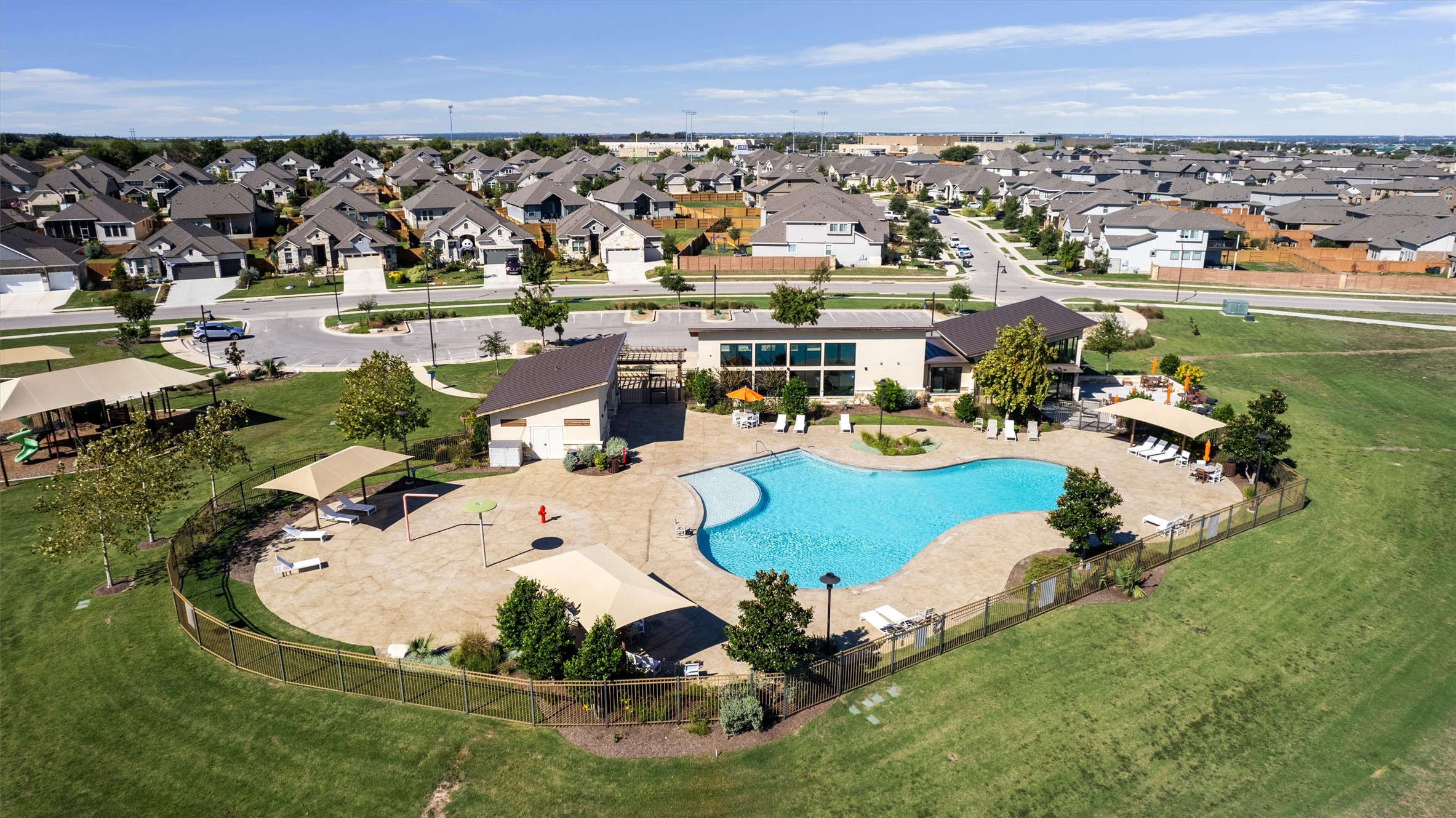 8144 Daisy Cutter Crossing Georgetown, TX 78626 - Photo 33 of 40 Drone / aerial view featuring a residential view