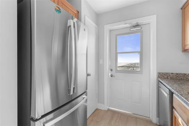 a view of hallway with sink