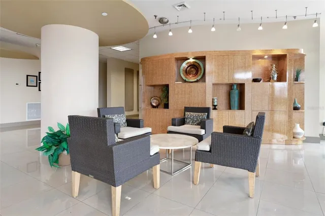 a view of a dining space with furniture