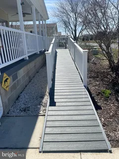 a view of a wooden deck