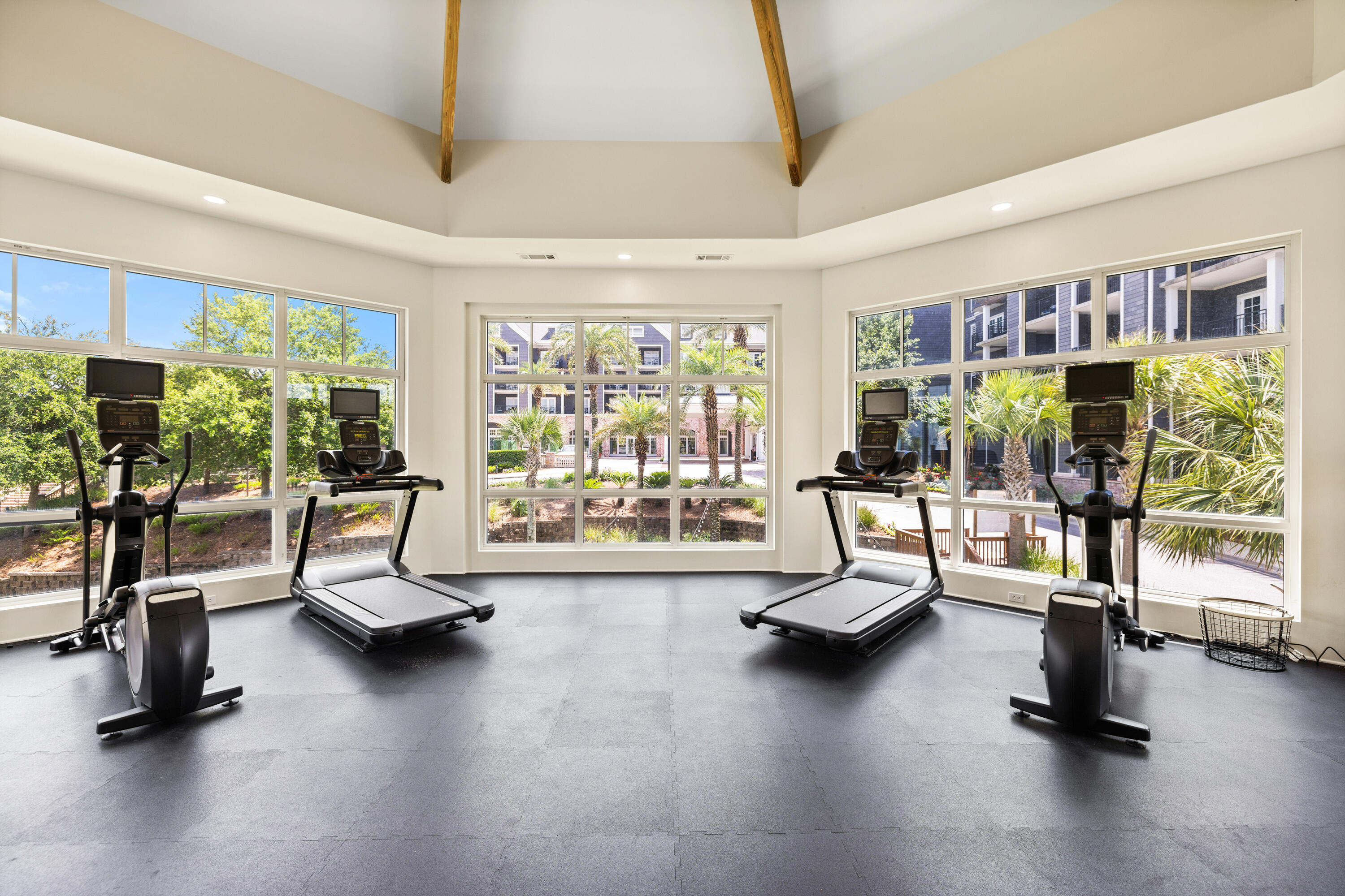 201 Henderson Resort Way, Unit 2202 Destin, FL 32541 - Photo 32 of 48 a view of a gym with large windows