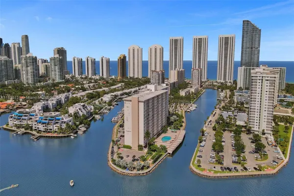a view of a city with tall buildings