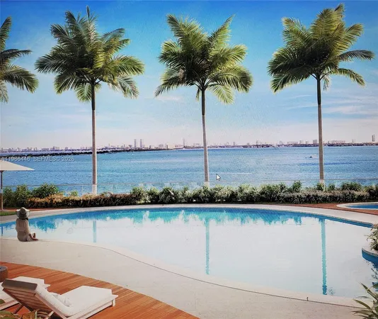 a swimming pool with outdoor seating