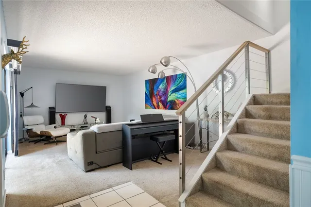 a view of entryway and workspace