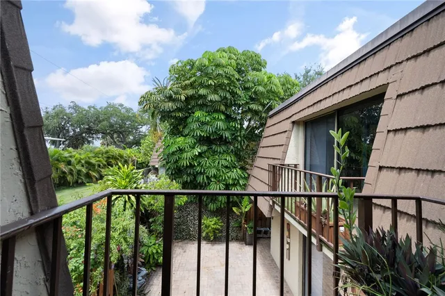 a view of a balcony with outdoor space