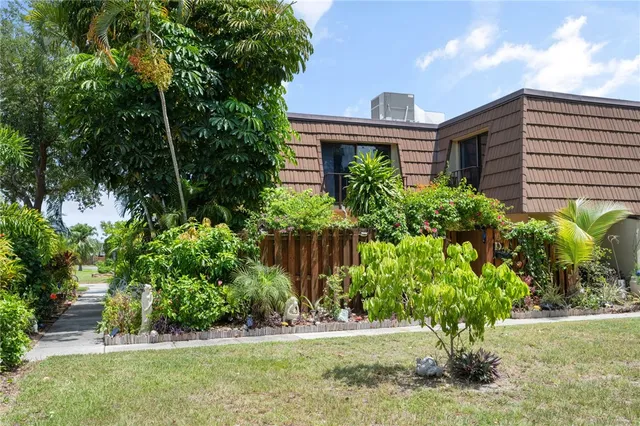 a view of a garden with plants