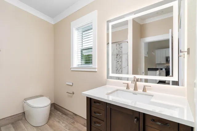 a view of a bathtub in a bathroom