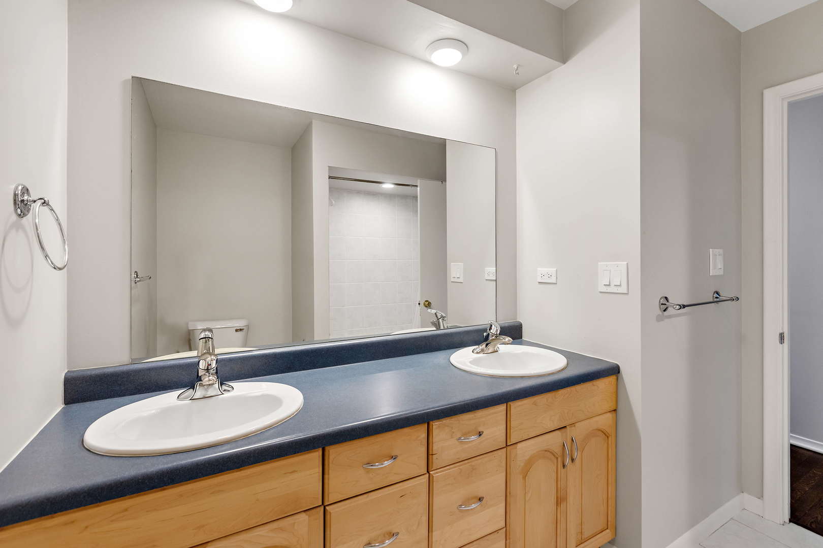 1524 Pfingsten Road Glenview, IL 60025 - Photo 20 of 26 a bathroom with a granite countertop sink and a mirror