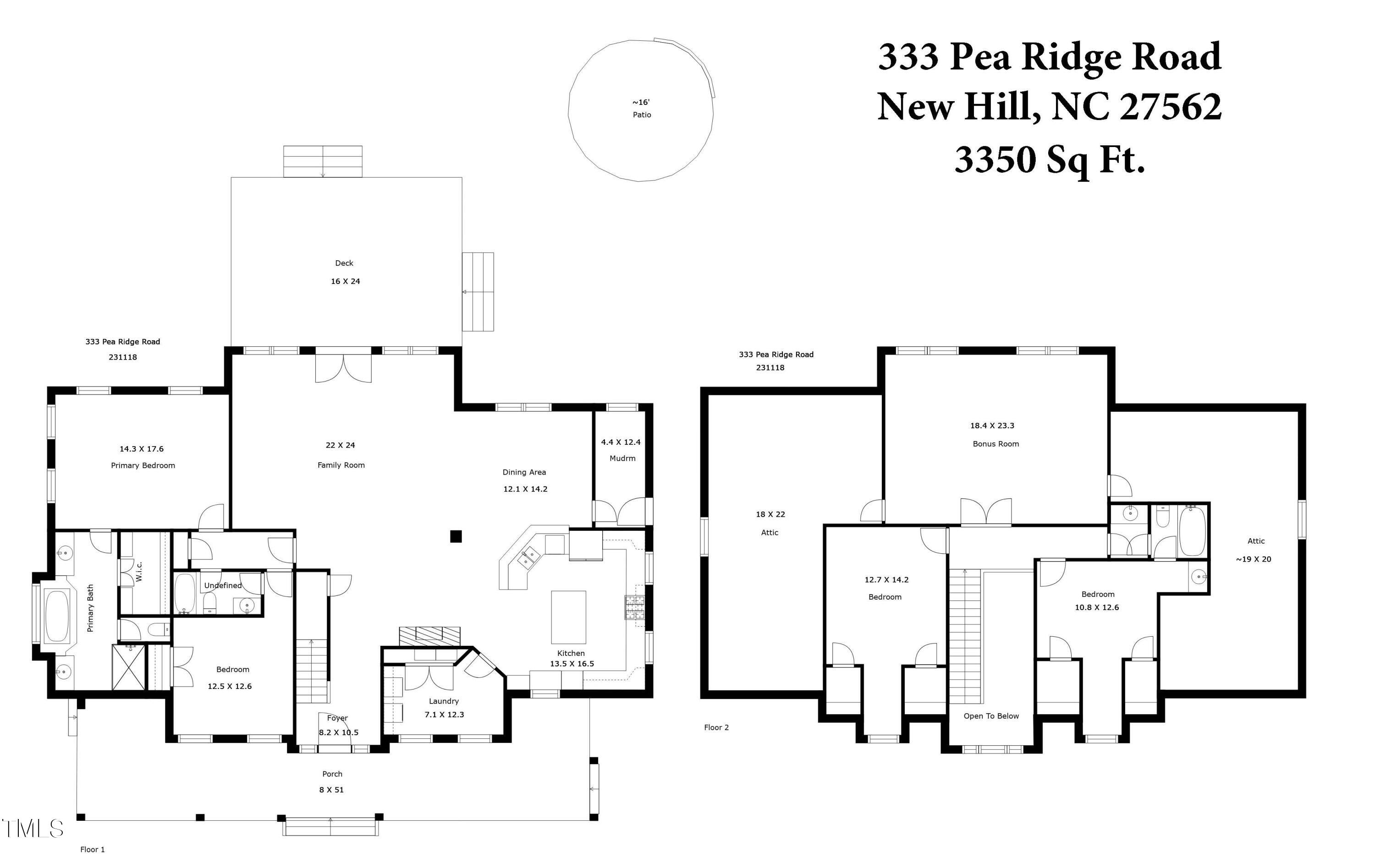 333 Pea Ridge Road New Hill, NC 27562 - Photo 55 of 55 333 Pea Ridge Floor Plan