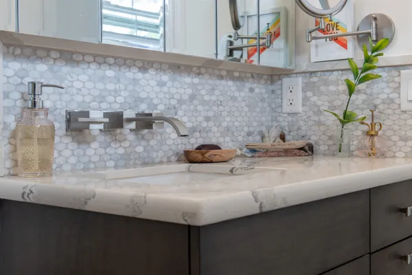 a kitchen with a sink and a window
