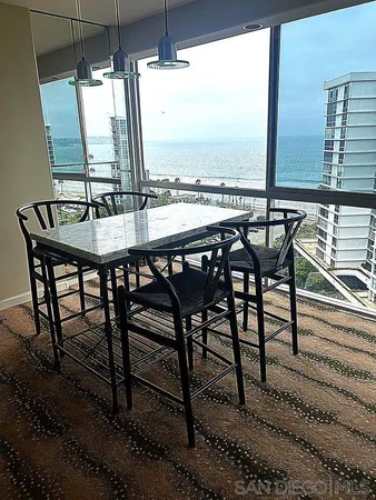 a view of balcony and flat screen tv