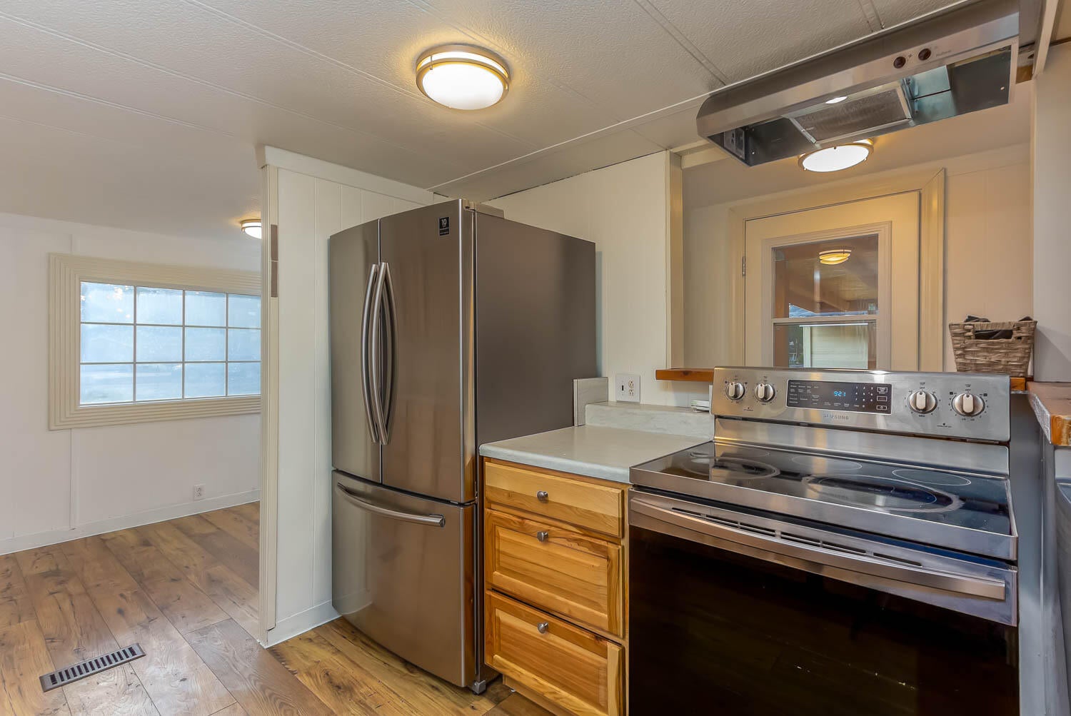 Kitchen is in the manufactured home portion