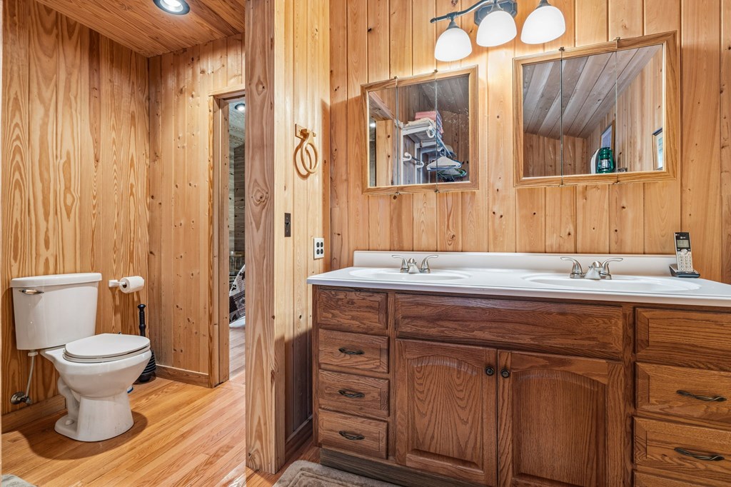 4662 Rainbow Springs Road Franklin, NC 28734 - Photo 22 of 39 a bathroom with a toilet a sink and mirror