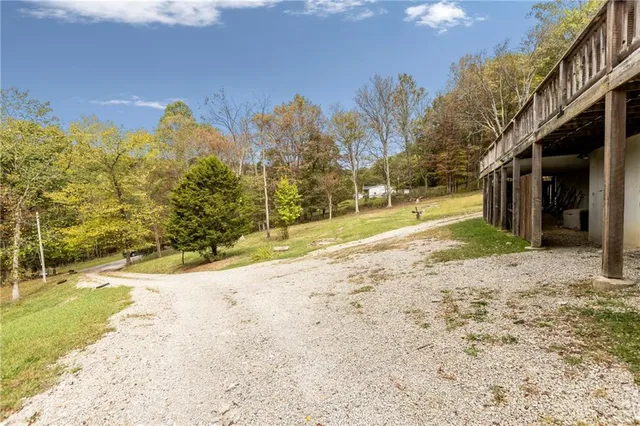 a view of road with trees
