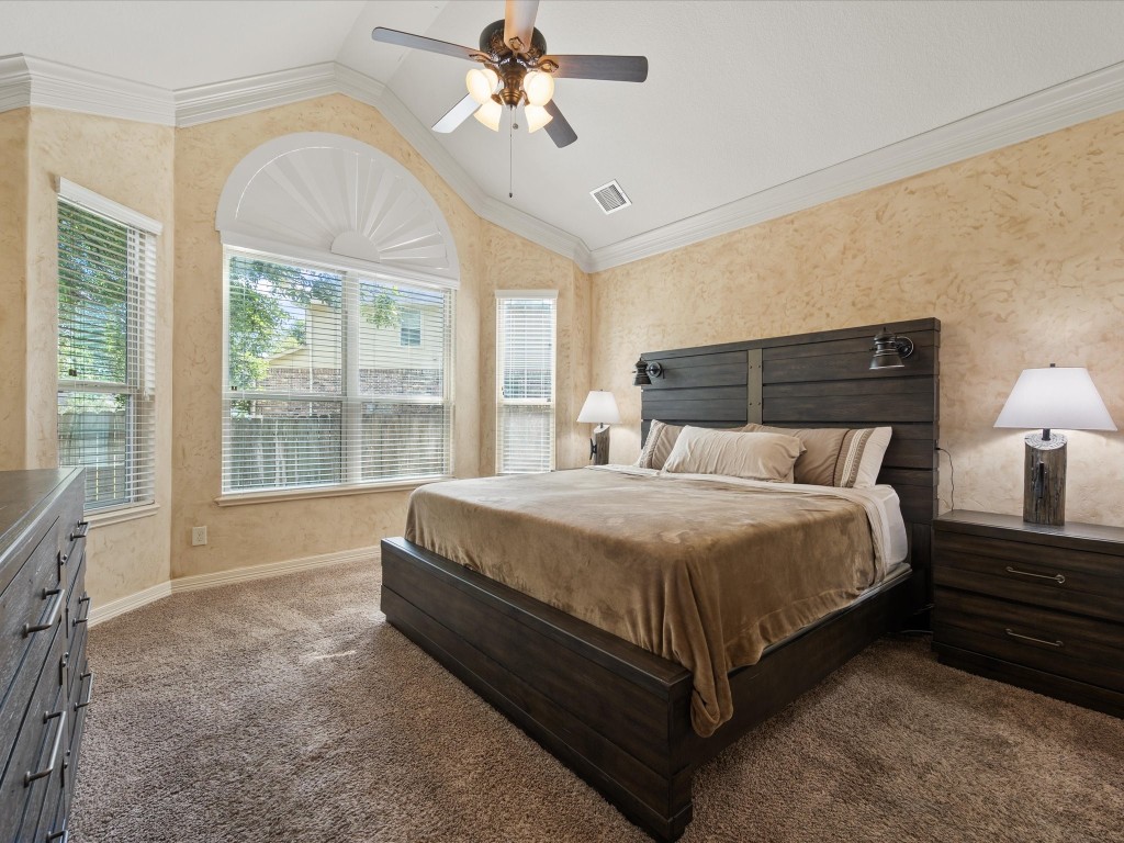 763-806 Lake View Drive Montgomery, TX 77356 - Photo 19 of 43 Primary Suite located downstairs with large windows, high ceilings, heavy crown molding