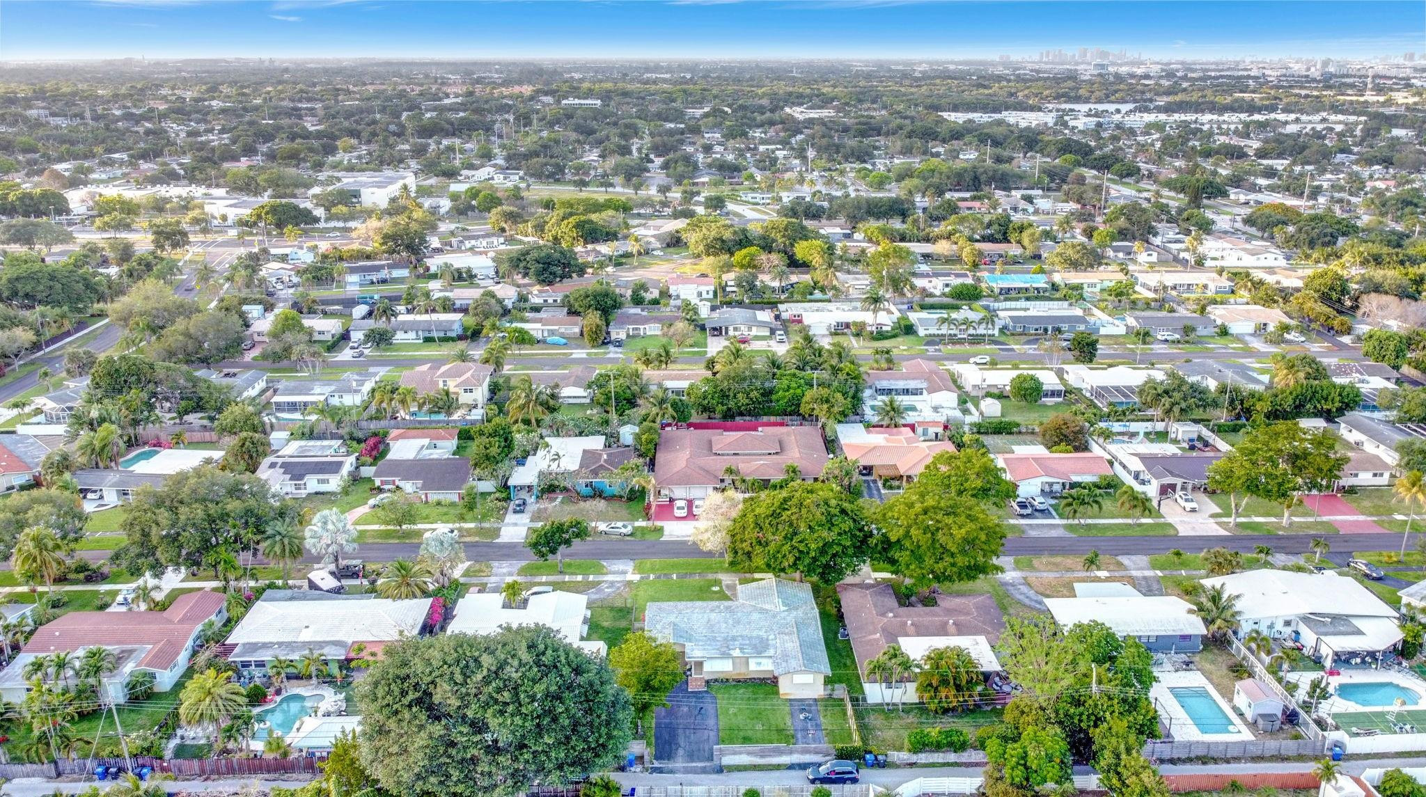 3410 Cleveland Street Hollywood, FL 33021 - Photo 47 of 63 an aerial view of residential houses with city view