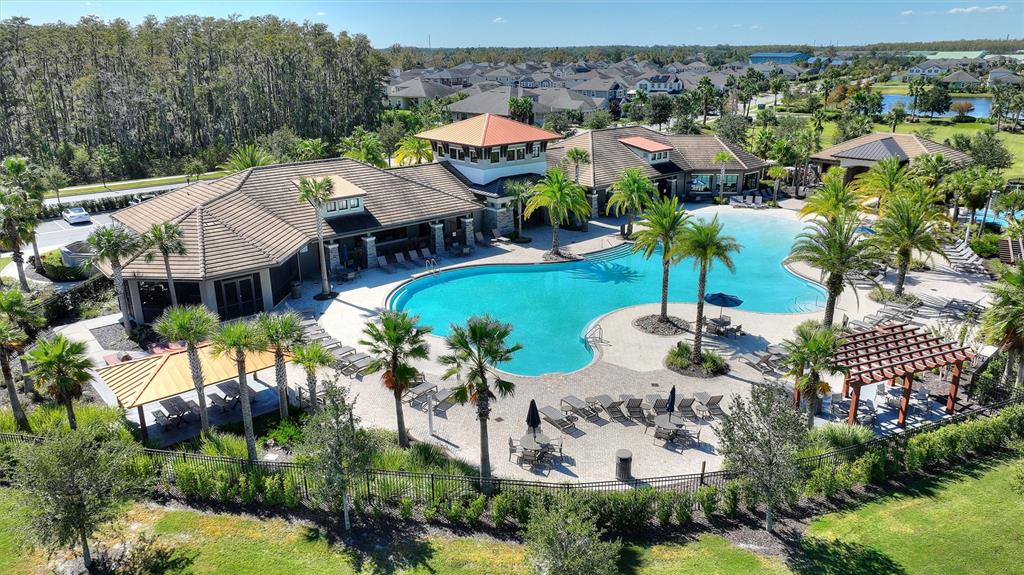 2500 Avian Loop Kissimmee, FL 34741 - Photo 29 of 35 an aerial view of a house with a garden and lake view