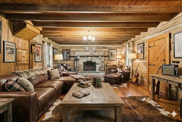 a view of backyard with a garden and trees